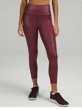 Lululemon Red Merlot Shine Leggings 25”